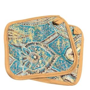 Handmade Pot holders Paisley Print